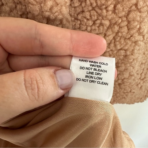 The Post Tan Teddy Sherpa Longline Jacket Womens Medium - Picture 4 of 6
